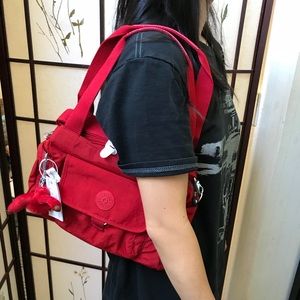 BNIP Auth Red Kipling shoulder/handbag/crossbody